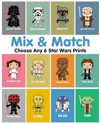 Star Wars Inspired Wall Art Kids Wall Art Star Wars Darth Vader Jedi Stormtrooper Luke Skywalker Han Solo Star Wars Nursery