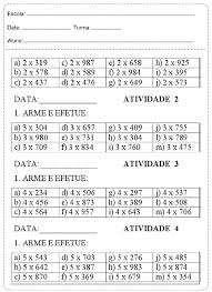 Atividades De Multiplicacao Para Imprimir 2Âº 3Âº 4Âº Ano
