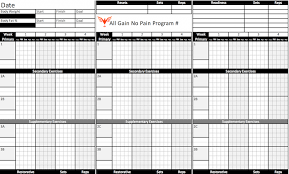 free all gain no pain excel workout