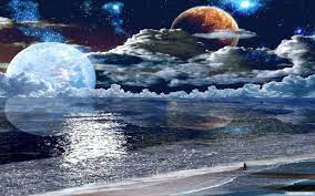 The great collection of fantasy planets wallpaper for desktop, laptop and mobiles. Ocean Spacescape World Wallpaper Fantasy Landscape Fantasy World