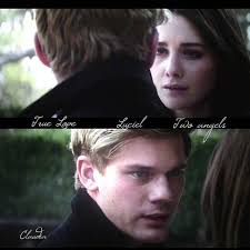 Lucinda and Daniel @addison.timlin @_jeremyirvine '' why me '' luce ''  because you beautifull '' Daniel @laurenkatebooks