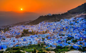 Sunset above Chefchaouen Morocco from Spanish Mosque. - Find Away Photography