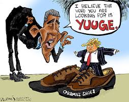Hands On Wisconsin Donald Trump Has Big Shoes To Fill Opinion Cartoon Madison Com Presidents obama and trump sparred over one administration's coronavirus response and the other's justice department case against michael flynn.