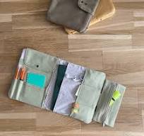 Organizer Planner Pouch, Canvas A5 Notebook Fabric Cover with Pen Pouch, Journal Pouch for Supply Organizer Case, Notebook Wallet