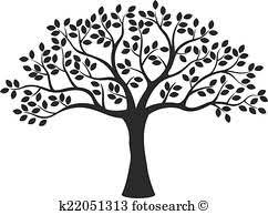Black And White Silhouette Black And White Tree Clipart Tree Silhouette Clip Art K8394507 Family Tree Art Tree Wall Art Tree Art