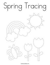 Spring Tracing Coloring Page Twisty Noodle In 2020 Tracing Worksheets Preschool Kindergarten Coloring Pages Preschool Tracing