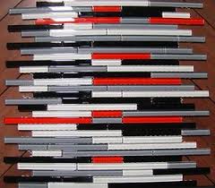 Glass Mosaic Tile Backsplash Red Black 1x1 Mesh Mounted On A 12x12 Sheet For Kitchen Backsplash Bat Black And Red Kitchen Red And White Kitchen Red Backsplash