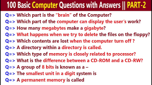 Read computer gk in this post. 100 Basic Computer Questions And Answers Computer Gk General Knowledge Computer Trivia Part 2 Youtube