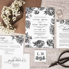 Black And White Wedding Invitation Set Botanical Flowers Etsy In 2021 Black And White Wedding Invitations White Wedding Invitations Wedding Invitation Sets