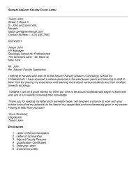 adjunct professor cover letter example