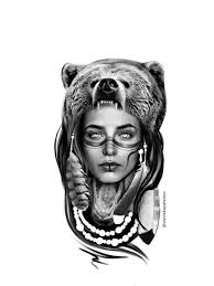 The gaze of the wolf reaches deep into our soul. Faces Drawing Smiling Bear Tattoo Designs Indian Girl Tattoos Bear Tattoos