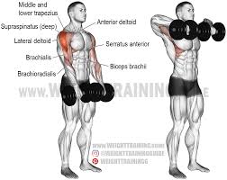 Dumbbell Wide Grip Upright Row Exercise Instructions And Video Shoulder Workout Weight Training Weight Training Workouts