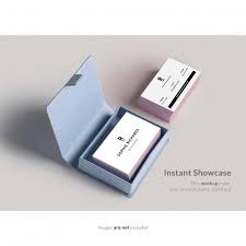 A business card is a small printed card that displays the business and contact information of a company or an individual, such as their name but don't let the color limit you; Free Business Card With A Case Or Box Mockup Creativebooster