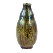 Check spelling or type a new query. Lot Art Art Glass Peacock Feather Vase Incised L C T