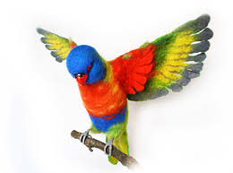 Favorite Winged Rainbow Lorikeet Felted Bird Etsy Felt Dogs Bird Sculpture Felt Birds