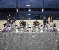 Black 21st Birthday Decoration Ideas For Guys Purple Black White And Silver Birthday Erin S 21st Birthday Catch My Party Silver Party Decorations Purple Birthday Party Purple Party Decorations