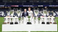 Toni Kroos posing with all the trophies (22) he's won at Real ...
