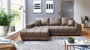 Ecksofa Maxy L Stoff Braun Motorische Sitztiefenverstellung Ecksofa Sofa Design Rustikale Couch