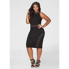 Ashley Stewart Grommet Halter Bodycon Dress 60 Liked On Polyvore Featuring Dresses Plus Size Halter Tops Plus S Halter Bodycon Dress Bodycon Dress Women