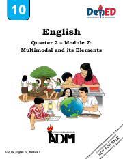 Created using powtoon free sign up at. English 10 Quarter 2 Module 7 Pdf English Quarter 2 U2013 Module 7 Multimodal And Its Elements Co Q2 English 10 Module 7 English U2013 Grade 10 Course Hero