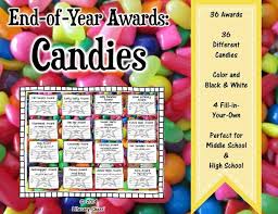 Student Awards 36 Candy Awards End Of Year Positive Recognition Incentives Student Teacher Gifts End Of Year Middle School Grades