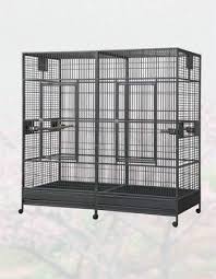 Large Divided Removable Parrot Cage Hq 18040 Black