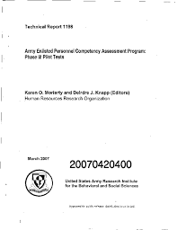 Pdf Army Enlisted Personnel Competency Assessment Program