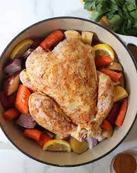 Dutch ovens can sauté, deep fry and braise like no one's business, so they practically do the cooking for us. Simple Dutch Oven Roasted Chicken Whole30 Cook At Home Mom