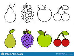 Libro De Colorear Con Las Frutas Coloreando Para Los Ninos Ilustracion Del Vector Ilustracion De Negro Anaranjado 141276317 La fruta es uno de los alimentos mas importantes para mantener una dieta sana y equilibrada. libro de colorear con las frutas