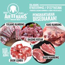 Daging kambing cincang diproses atau dibuat dari daging kambing pilihan bagian kaki, pinggang, rusuk, bahu, panggul, leher, , atau betis. Air Manis Frozen Meat Home Facebook