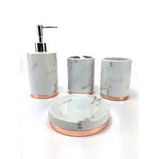 See more ideas about bathroom decor, bathroom canisters, bathroom. Wpm 4 Piece Bathroom Accessory Set Marble Look With Rose Gold Trim French Provincial Bath Gift Set Includes Liquid Soap Lotion Dispenser Toothbrush Holder Tumbler And Soap Dish Walmart Com Walmart Com