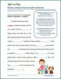 Employ the simple, complex and compound sentence worksheets to learn how to use a variety of sentences and all about independent and dependent clauses. Simple Compound Complex Sentences K5 Learning