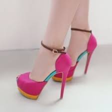 Pembe Turuncu Mavi Platform Topuklu Ayakkabi Modeli Topuklular Sivri Uclu Topuklar Stiletto
