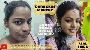 South Indian Bridal Makeup For Dark Skin By Arthi Balaji Real South In Real Brides Makeup Indian Bridal Makeup Bride Makeup