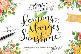 To use this font on your fonts in the adobe fonts library include support for many different languages, opentype features. Lemons Mangos Sunshine From Fontbundles Net Hand Lettering Lettering Lettering Fonts
