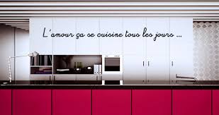 Stickers mural, stickers cuisine, stickers citations célèbres, autocollant déco chambres, cuisine, séjours, lettre peinture, stickers muraux. Stickers Muraux Citation Amour Et Cuisine Sticker Decoration Murale Dezign Fr