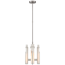 Malik Chandelier, 1-Light, Polished Nickel, Alabaster Shade, 12"W (S  5910PN-ALB CU4C0)