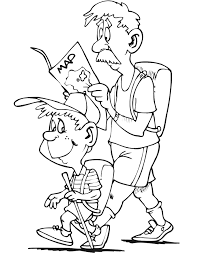 Hiking Coloring Page Father Son Hiking Camping Coloring Pages Coloring Pages Fathers Day Images