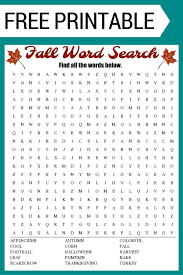 Swimming is a physical activity, which anyone can enjoy at any time of the year provided an indoor pool is available or outsid. Fall Word Search Free Printable Worksheet