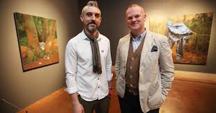 Turner Prize-nominated artist George Shaw putting