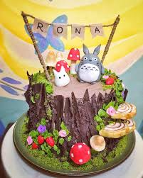 Unique Birthday Cake For Sister In Law Cinnamon Girl On Instagram My Sister In Law Rona Wanted A Japanese Themed Birthday Cake Hence Totorocake Happy Themed Birthday Cakes Cake Birthday Cake