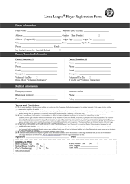 Check spelling or type a new query. Fillable Little League Baseball Player Registration Form Printable Pdf Download