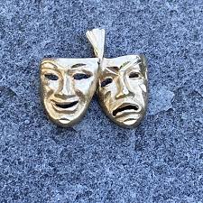 Vintage 14K Yellow Gold Comedy & Tragedy Theatre Masks Charm by Michael  Anthony