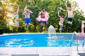 Friends Having Fun At Swimming Pool Swimming Pools Pool Swimming
