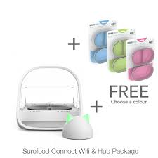 Keep track of your pet's feeding habits. Sure Feed Microchip Pet Feeder Connect Wifi Model Hub Package Free Coloured Bowl Set
