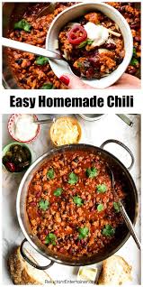 Easy Homemade Chili Recipe With Ground Turkey Beans And The Perfect Blend Of Spices Eas Homemade Chili Recipe Easy Homemade Chili Easy Homemade Chili Recipe