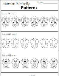 Free Butterfly Patterns Worksheet Madebyteachers Pattern Worksheet Spring Math Worksheets Abc Patterns