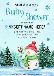 Free Winter Baby Shower Invitation Templates For Word Winter Baby Shower Invitations Baby Shower Winter Baby Shower Invitation Templates