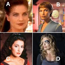 They were all beautiful actresses and... . ...played strong characters in a  Star Trek series. . The original series had Nyota Uhura played by Nichelle  Nichols, who broke many professional barriers as