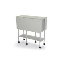 Fold the leaf onto the table top, shift the table top over and repeat for the other piano hinge and drop leaf. Drop Leaf Craft Table Wayfair